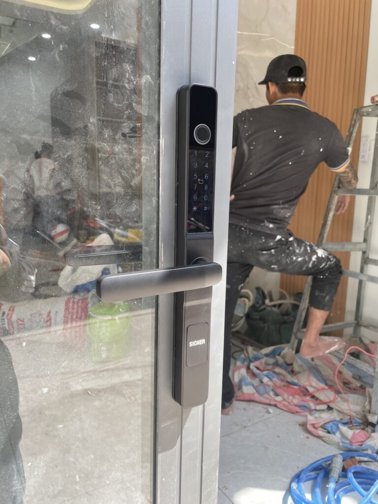 khóa vân tay cửa nhôm sicher a300
